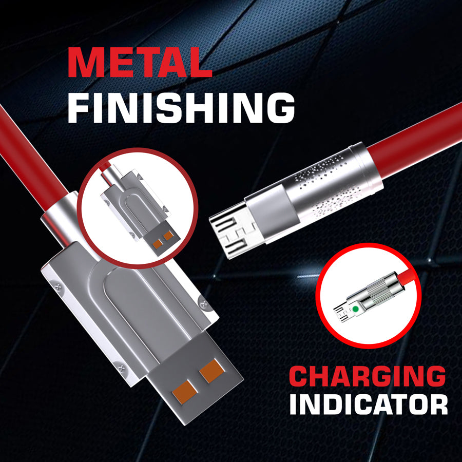 Unix UX-FS1 Fast Charging Data Cable - Metal Finishing - Unixindia.