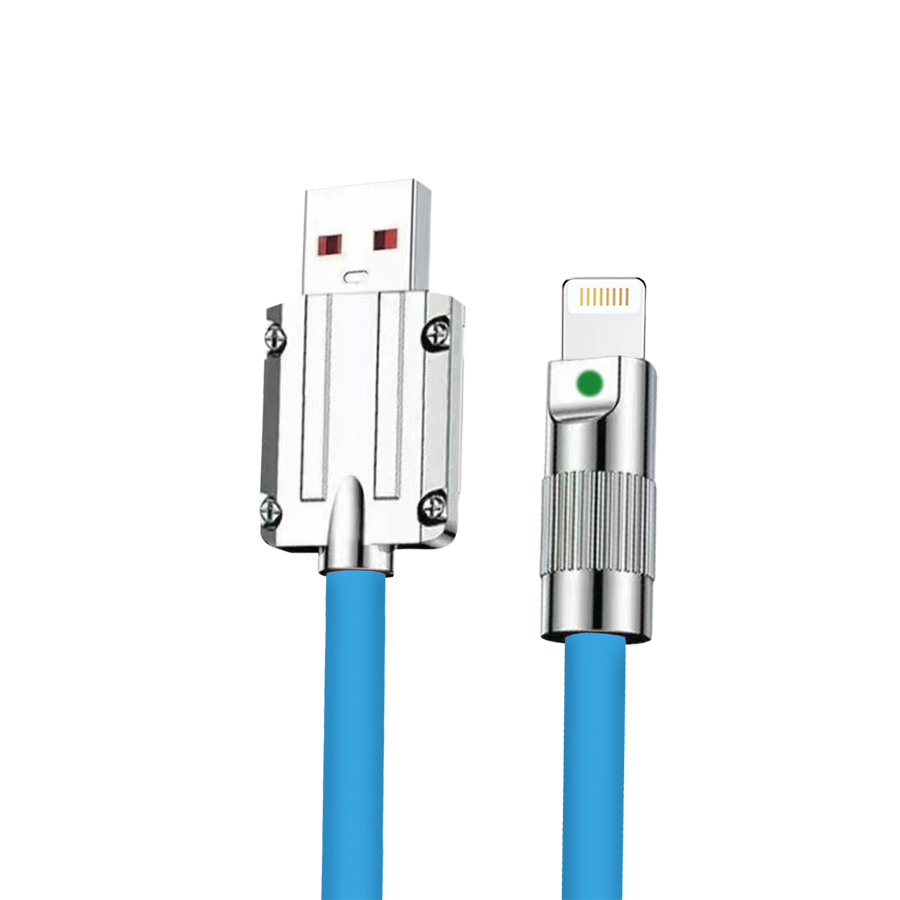 Unix UX-FS1 Fast Charging Data Cable - Metal Finishing  blue Lightening