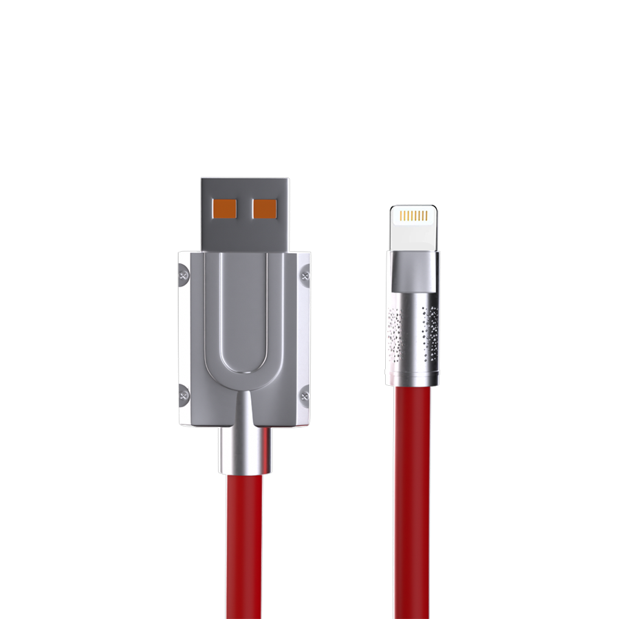Unix UX-FS1 Fast Charging Data Cable - Metal Finishing  Red Lightening