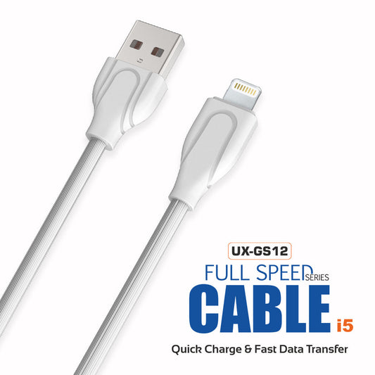 Unix UX-GS12 I5 Data Cable for iPhone | Classic Design & 3.4A Fastest Output - Unixindia.