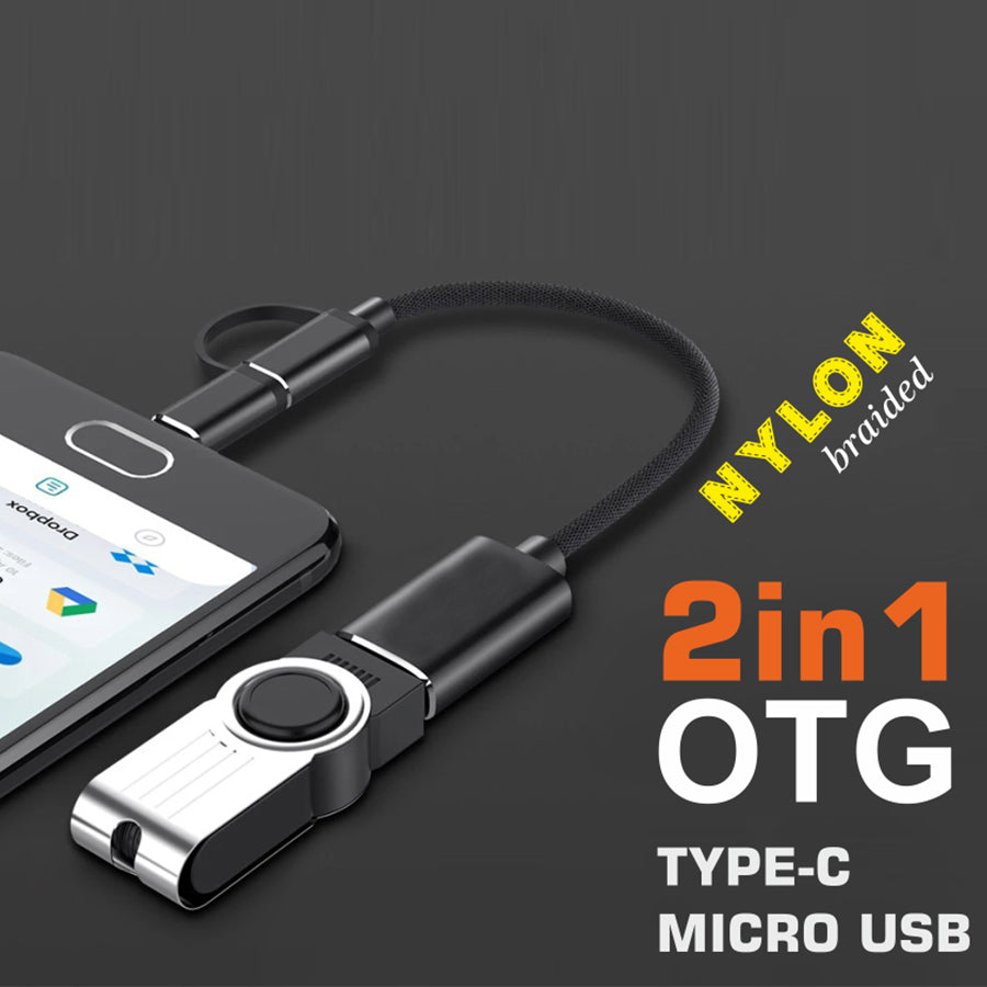 Unix UX-OT40 2 in 1 OTG Type-C/Micro USB Adapter - Versatile Connectivity On-The-Go left view