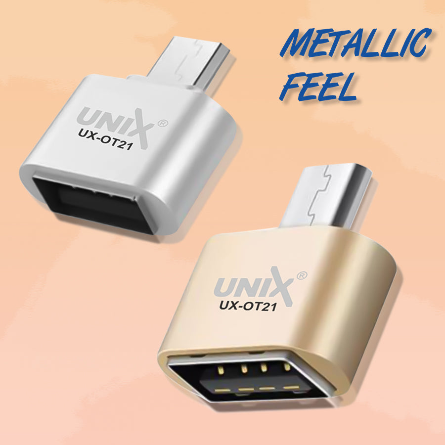 Unix UX-OT21 Micro USB Small OTG - Metallic Feel | Compact Design left