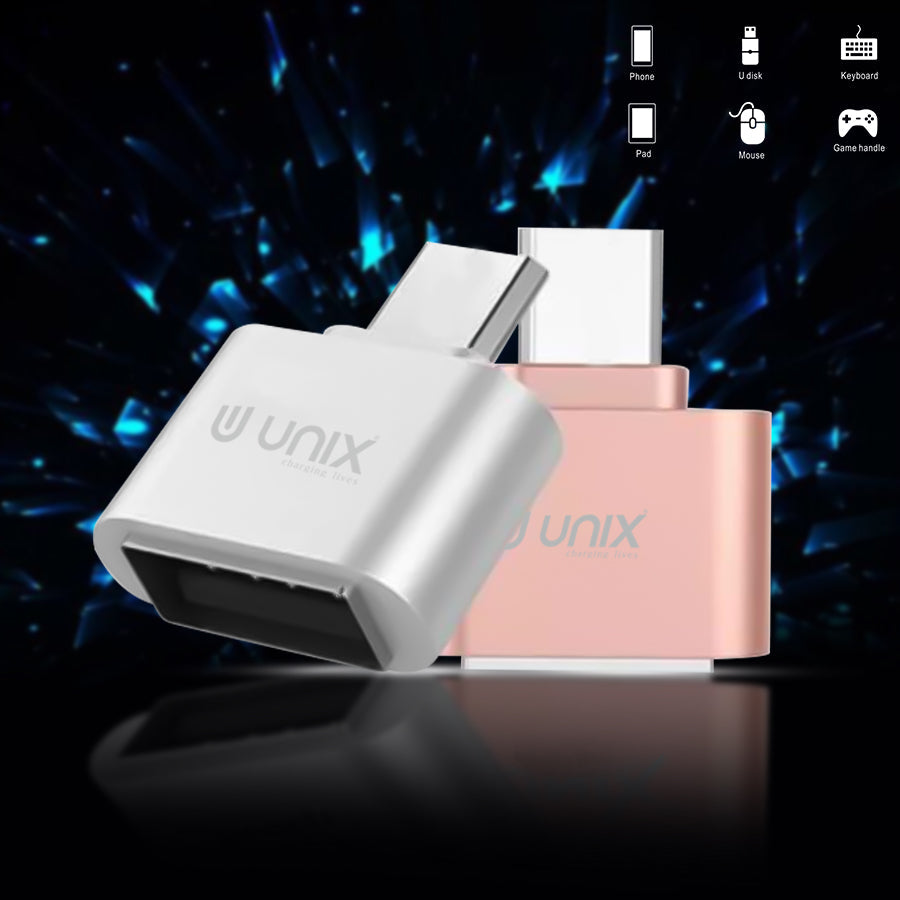 Unix UX-OT22 Type-C USB Small OTG - Metallic Feel | Compact Design | 10 Pcs / Pkt - Unixindia.