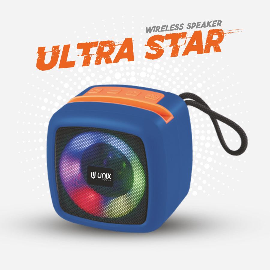 Unix XB-U55 Ultra Star Wireless Speaker - Compact Design, Vibrant Sound, RGB Lighting