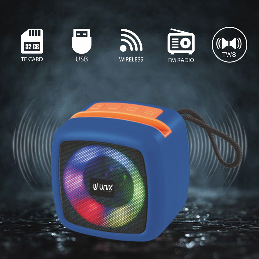 Unix XB-U55 Ultra Star Wireless Speaker - Compact Design, Vibrant Sound, RGB Lighting