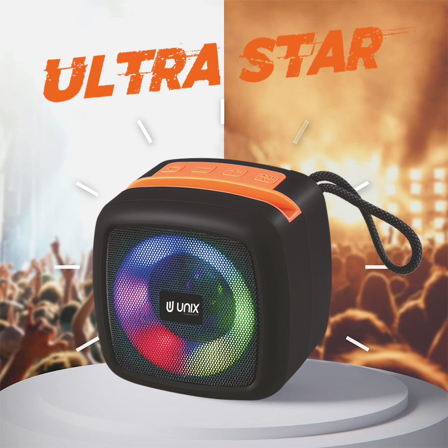 Unix XB-U55 Ultra Star Wireless Speaker - Compact Design, Vibrant Sound, RGB Lighting