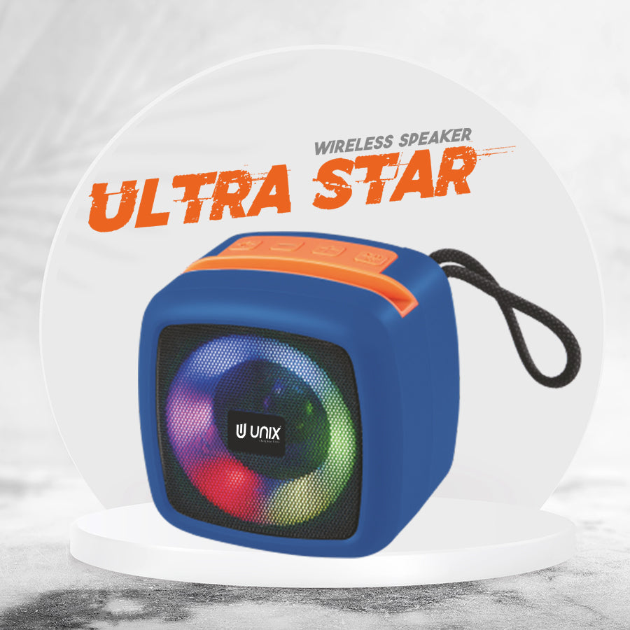 Unix XB-U55 Ultra Star Wireless Speaker - Compact Design, Vibrant Sound, RGB Lighting