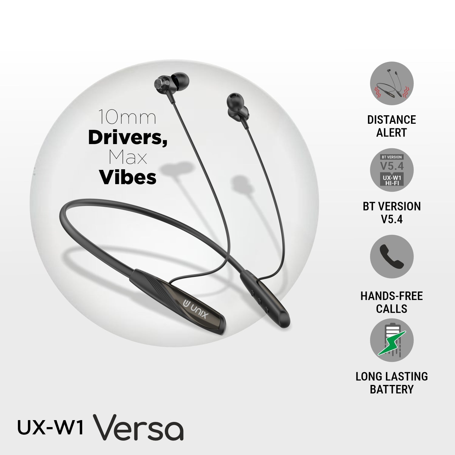 Unix UX-W1 Versa Best Wireless Neckband