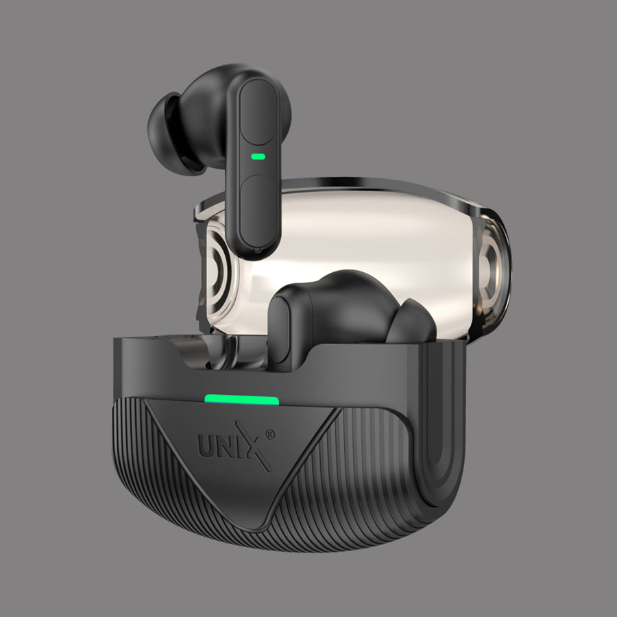 Unix UX-W200 Urban Wireless Earbuds | 40H Playtime & Multifunction Touch Control Black