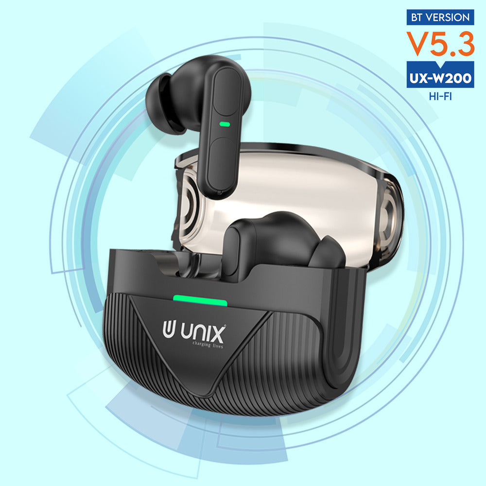 Unix UX-W200 Urban Wireless Earbuds | 40H Playtime & Multifunction Touch Control