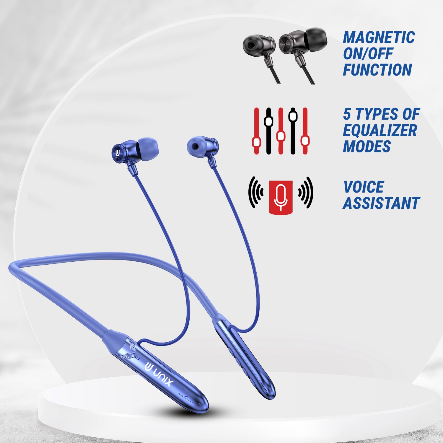 UNIX UX-W400 Notes Wireless Neckband - 99 Hours Playtime, Magnetic On/Off, Voice Assistant Enabled - Unixindia.