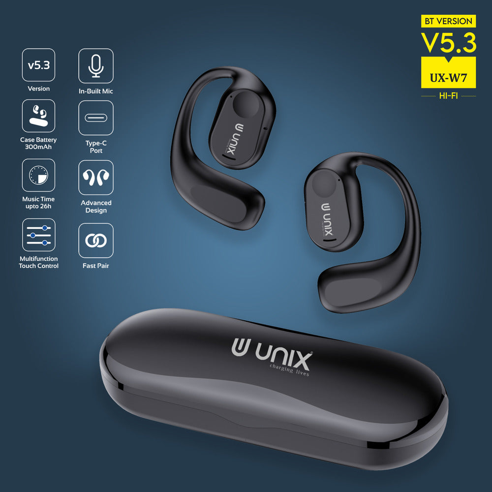 Unix UX-W7 Royal OWS Wireless Earbuds | 26 Hours Play & Talk Time, Touch Control