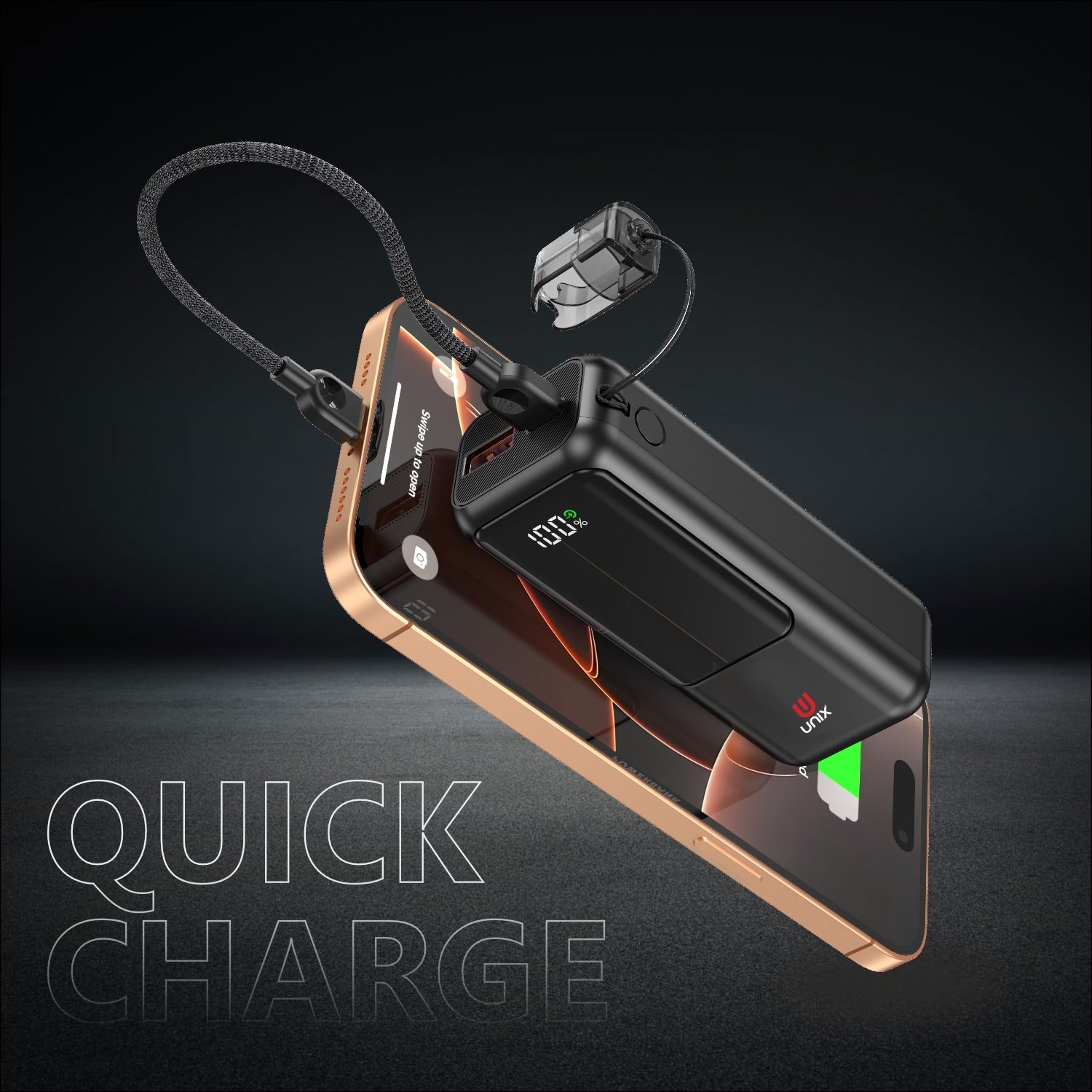 UNIX VOLTRO 10000mAh Power Bank – 22.5W PD Fast Charging with Digital Display