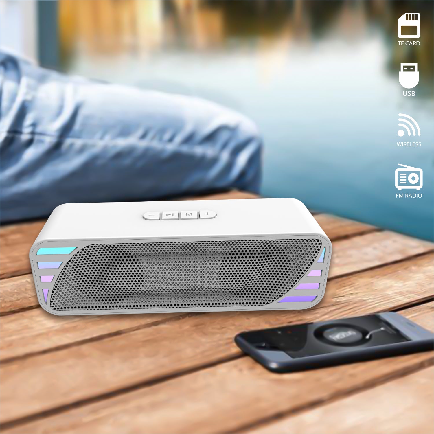 Unix XB-U44 Beatbox Wireless Speaker with LED Colorful Light