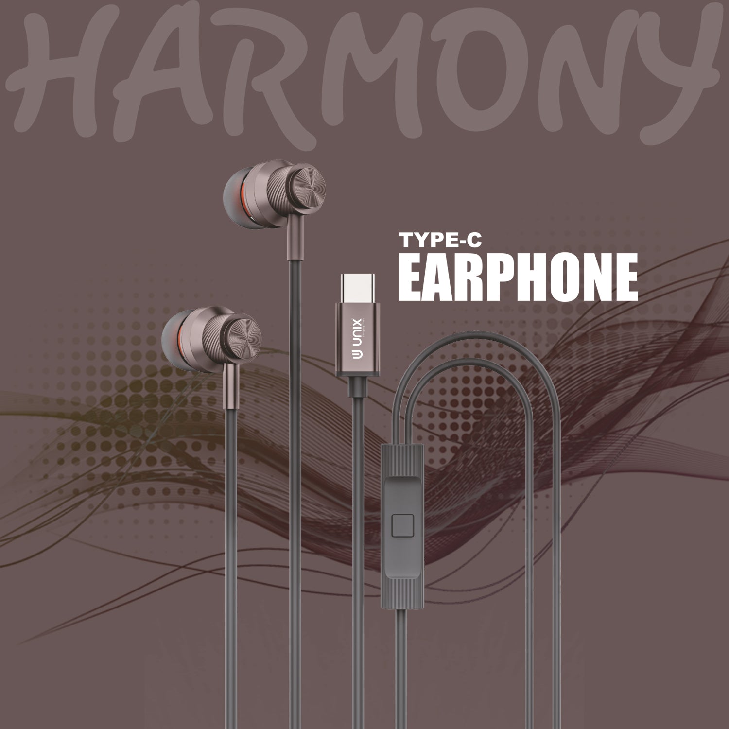 Unix Harmony Type-C Wired Earphones - Superb Sound and Comfort in Harmony