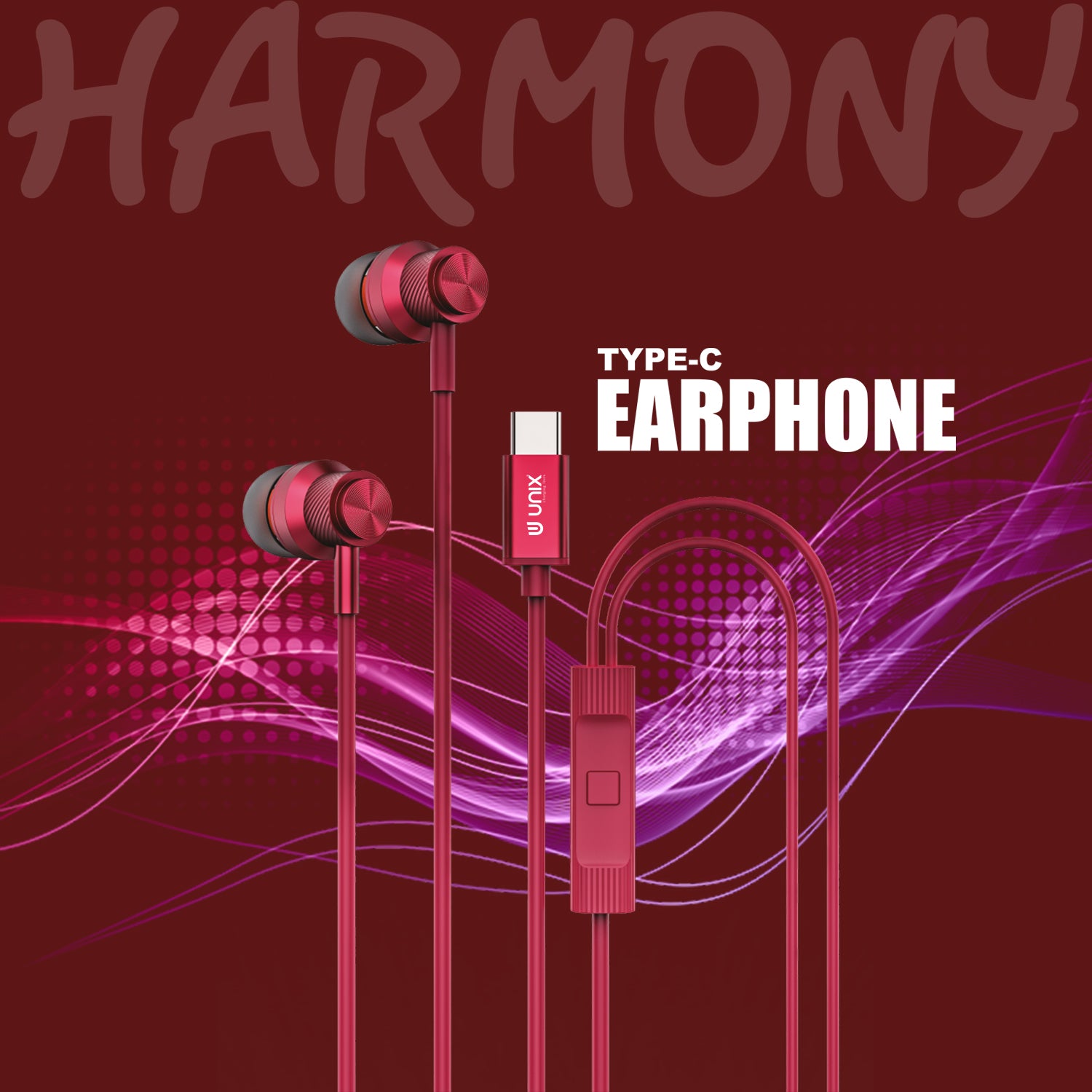 Unix Harmony Type-C Wired Earphones - Superb Sound and Comfort in Harmony