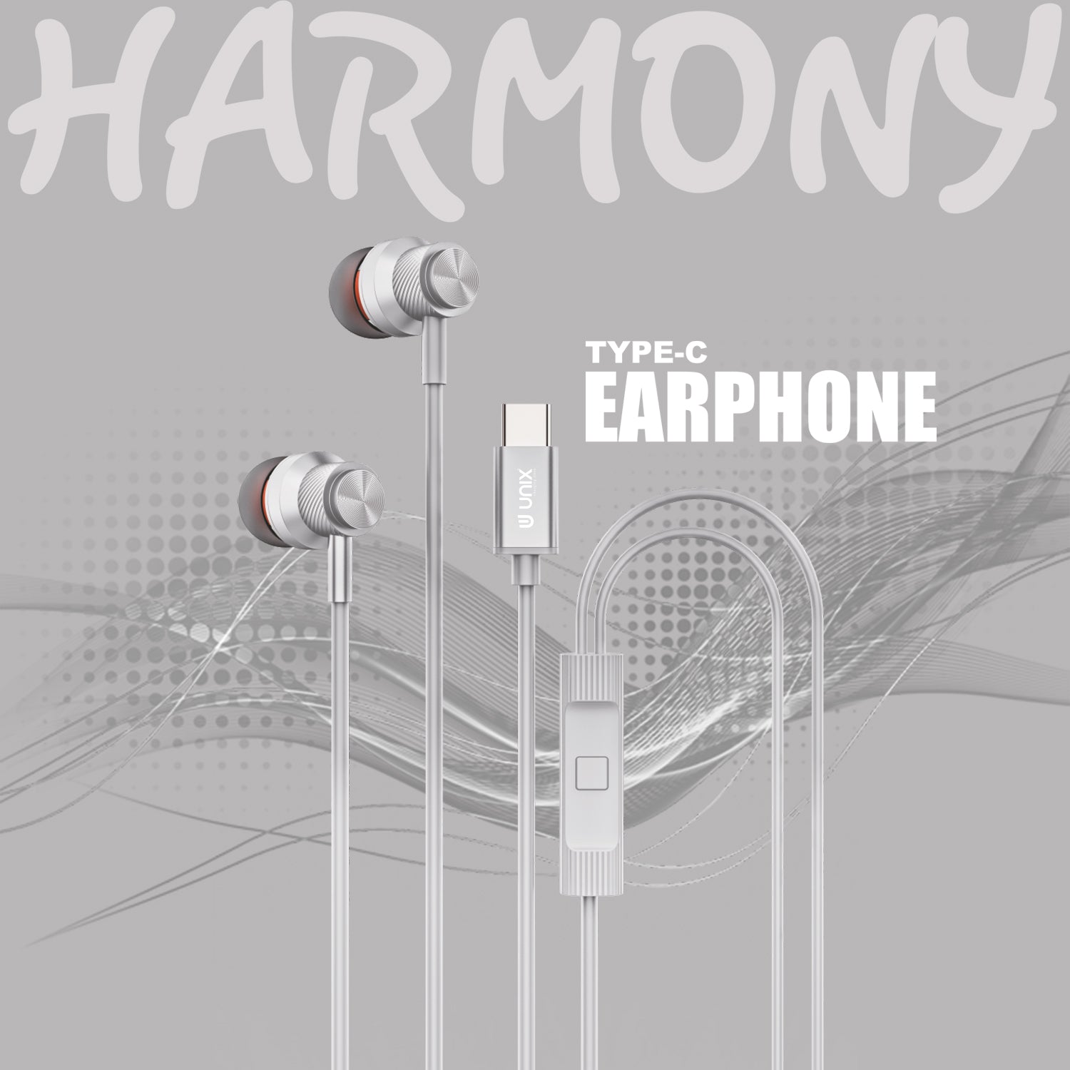 Unix Harmony Type-C Wired Earphones - Superb Sound and Comfort in Harmony - Unixindia.