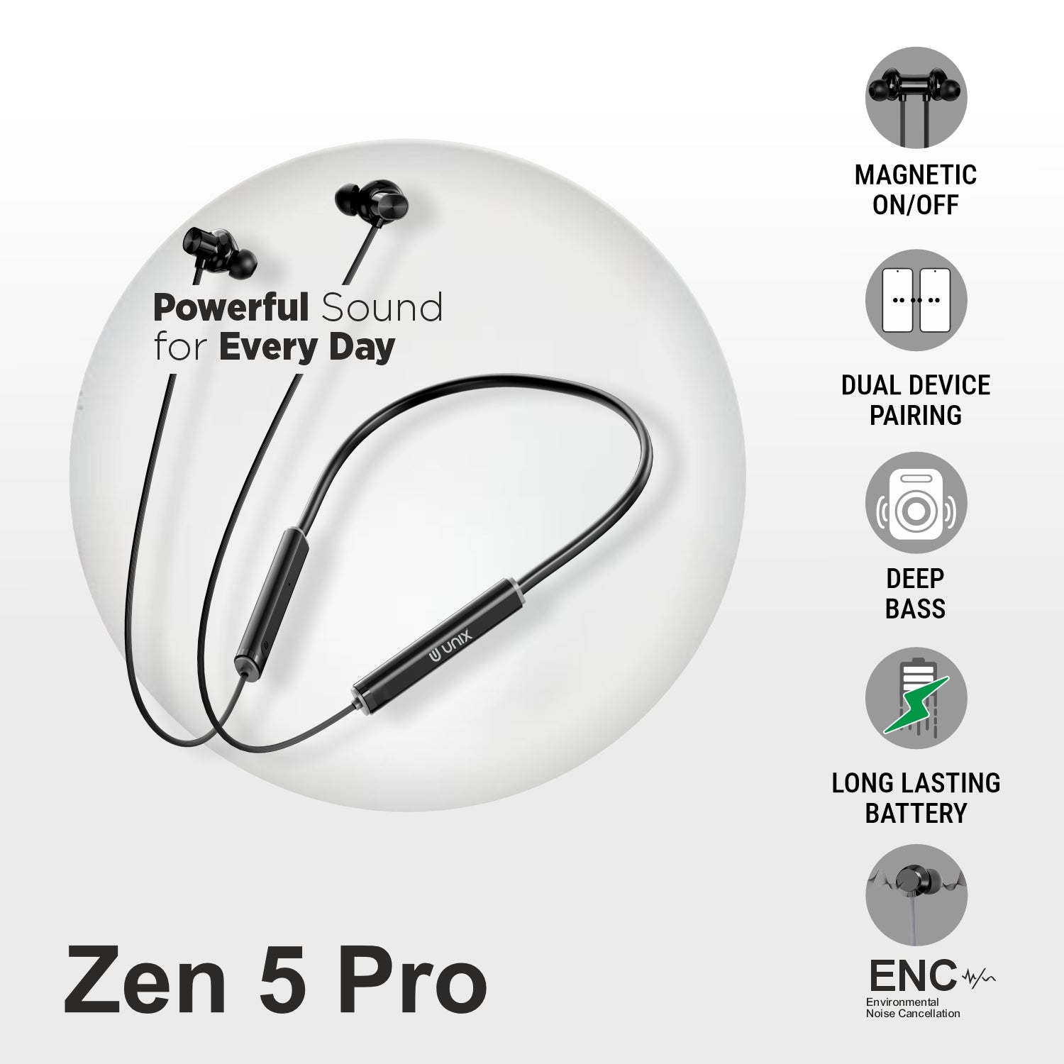 UNIX UX-W8 Zen 5 Pro Wireless Neckband