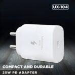 UX-104 25W USB-C PD Fast Charger | Super Fast & Durable – unixindia - Image 5
