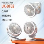 UNIX DF02 Portable LED Clip Fan - Image 2