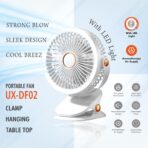 UNIX DF02 Portable LED Clip Fan - Image 4