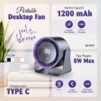 UNIX DF07 Portable Desktop Fan - Image 4