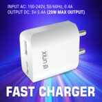 UNIX UX-110 20W Dual USB Fast Charger Adapter - Image 5